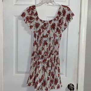 Floral Romper - size small - white/pink